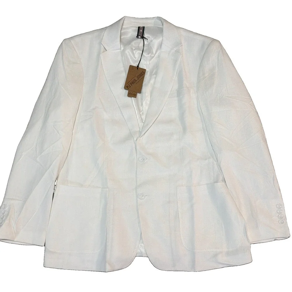 NWT Paul Jones XL Two Button Linen Blend Blazer Sport Coat Lined Single Vent